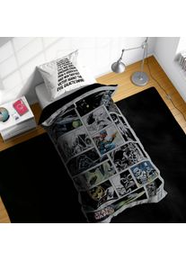 Kinderbettw&auml;sche Star Wars "Star Wars Classic Comic", grau, B/L: 135cm x 200cm, 1 Stk., 1 Stk., Linon, B/L: 80cm x 80cm, 2, Linon, Obermaterial: 100% Baumwolle, Bettw&auml;sche, Kinderbettw&auml;sche, 100% Baumwolle