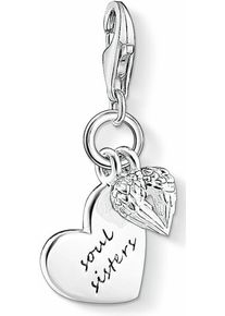 Charm-Einh&auml;nger Thomas Sabo "Charm-Anh&auml;nger SOUL SISTERS", silber (silberfarben), Charms, Damen, Silber 925 (recycelt), Charm-Einh&auml;nger, mit imit. T&uuml;rkis, Zirkonia (synth.)