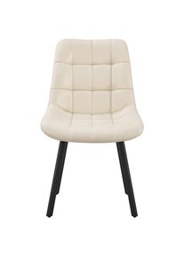 Livetastic , Schwarz, Beige , Metall, Leder , Echtleder , Rindleder , 51x88x62 cm , Esszimmer, Esszimmerst&uuml;hle, Lederst&uuml;hle Esszimmer, Echtleder St&uuml;hle
