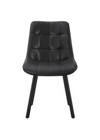 Livetastic , Schwarz , Metall, Leder , Echtleder , Rindleder , 51x88x62 cm , Esszimmer, Esszimmerst&uuml;hle, Lederst&uuml;hle Esszimmer, Echtleder St&uuml;hle