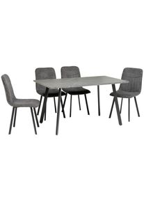 Livetastic Tischgruppe, Grau, Metall, Textil, Holzwerkstoff, rechteckig, eckig, 140x46x75 cm, Esszimmer, B&auml;nke, Tischgruppen & Eckbankgruppen