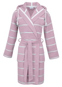 Unisex-Bademantel Carl Ross "supercombed light" Gr. XS, rose quartz, sanftes wei&szlig;, L:100cm, Frottier, Hausm&auml;ntel, Unisex-Bademantel, Kapuze