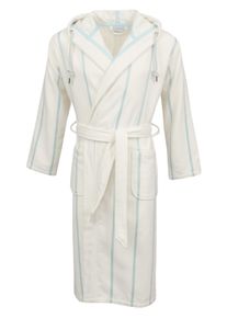 Unisex-Bademantel Carl Ross "supercombed light" Gr. M, sanftes wei&szlig;, ocean blau, L:125cm, Frottier, Hausm&auml;ntel, Unisex-Bademantel, Kapuze