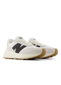 Sneaker New Balance "370", Damen, Gr. 44, sea salt, schwarz cement ca, Leder, Mesh, Schuhe Sneaker