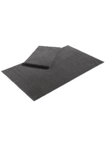 Badematte OTTO HOME "Inga, 2 tlg. Hotelmatten-Set" Gr. 2, grau, H:4mm, Baumwolle, Badematten, Badematte, feine Bord&uuml;re, einfarbig, 100% Baumwolle, 2-teiliges Badematten-Set