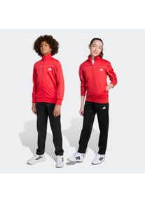 Trainingsanzug adidas Sportswear "COLOUR POP AUS TRIKOT F&Uuml;R KINDER", Damen, Gr. 140, rot (pure ruby, wei&szlig;), Obermaterial: 100% Polyester, Sportanz&uuml;ge Trainingsanzug, f&uuml;r Kinder und Teens, zweiteiliges Set, mit Stehkragen