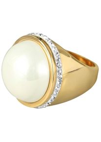 Adelia&acute;s Fingerring ADELIA&acute;S "Ring aus Edelstahl mit Strass Steinchen" Gr. 62, gold, Fingerringe, Damen, 62, Edelstahl, Fingerring