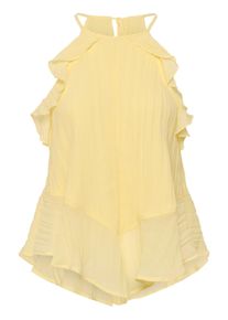 Blusentop Cream "&Auml;rmellose Bluse CRIsabelle", Damen, Gr. 40, gelb (lemon meringue), Obermaterial: 99% Polyester PES. 1% Nylon NY., Blusen Blusentop