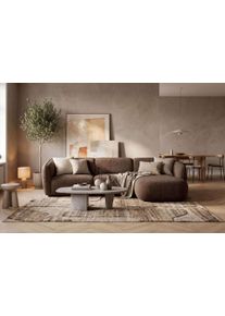 Ecksofa Home Affaire "OSTRUP Rundsofa, L-Form, Naturt&ouml;ne, Boucle oder Chenille", braun, B:280cm H:73cm T:152cm, 100% Polyester, Sofas, Ecksofa, Breite 280 cm, organische Form mit sanften Rundungen