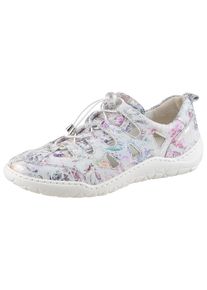 Waldl&auml;ufer Slipper WALDL&Auml;UFER "K-MILENA", Damen, Gr. 7 (40,5), grau (hellgrau bunt), Nubukleder, metallic, Schuhe Slipper, Komfortschuh, Bequemschuh, Schlupfschuh in extraweiter K-Weite