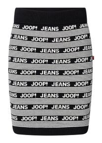 JOOP! Schlupfrock JOOP "Karda", Damen, Gr. XS, wei&szlig; (schwarz wei&szlig;), Strick, Obermaterial: 50% Nylon, 50% Viskose, bedruckt, gemustert, mehrfarbig, regular fit kniefrei, R&ouml;cke Schlupfrock, mit Logoprint