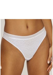 String Lascana "Freya", Damen, Gr. 36/38, wei&szlig;, Spitze, Obermaterial: 85% Polyamid, 15% Elasthan, Unterhosen String, aus Spitze in Leo-Optik mit modischem Bund, sexy Dessous