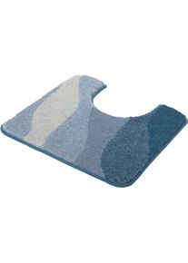 Badematte Kleine Wolke "Malena, Badvorleger, Badezimmer Teppich", blau (iceblau), H:20mm, Polyacryl, Badematten, Badematte, Badteppich, modernes Wellen Design, Farbverlauf, waschbar