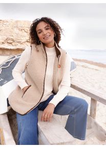 Kurzweste Casual Looks, Damen, Gr. 54, elfenbein, 100% Polyester, unifarben, Westen Kurzweste