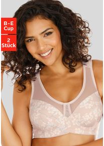 Entlastungs-BH Nuance, Damen, Gr. 90, Cup C, puder, bedruckt, puder, Microtouch, Obermaterial: 75% Polyamid, 25% Elasthan, BHs Entlastungs-BH, ohne B&uuml;gel mit breiten Tr&auml;gern&ndash; auch ideal f&uuml;r gro&szlig;e Gr&ouml;&szlig;en