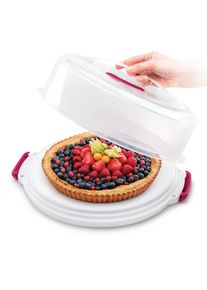 Kuchentransportbox Metaltex, rot (transparent, rot), &Oslash;:30cm, Kunststoff, Lebensmittelaufbewahrungsbeh&auml;lter, Kuchentransportbox, h&ouml;henverstellbar