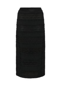 Midirock Kaffe "Rock KAanne", Damen, Gr. XL, schwarz (schwarz deep), Obermaterial: 55% Baumwolle CO. 42% Nylon NY. 3% Elasthan EL., R&ouml;cke Midirock
