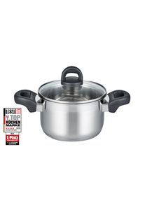 Fleischtopf ELO Basic "Turmalin", grau (edelstahlfarben), B:17cm H:8cm L:29,5cm &Oslash;:16cm, T&ouml;pfe, Fleischtopf, &Ouml;l Dosierringe, Induktion