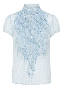 Langarmhemd Saint Tropez "Langarm - Hemd LiljaSZ", Damen, Gr. M, N-Gr, cerulean turtledove cactus, Obermaterial: 100% Polyester PES., Hemden Langarmhemd