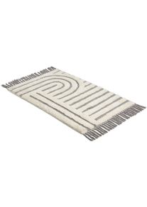 Sch&ouml;ner Wohnen Kollektion Badematte "&raquo;Bahamas Grafik&laquo;", creme, H:20mm, Baumwolle, SCH&Ouml;NER WOHNEN-KOLLEKTION, Badematten, Badematte, waschbar, Baumwolle, Badvorleger mit Fransen, Badteppich