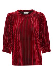 Langarmbluse Kaffe "Langarm-Bluse KAcaca", Damen, Gr. XS, haute rot, Obermaterial: 90% Polyester PES. 10% Elasthan EL., Blusen Langarmbluse