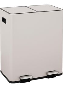M&uuml;lleimer OTTO HOME "Garrin, Soft Close, m. 2 F&auml;chern, Fassungsverm&ouml;gen 2x15 L bzw. 2x30 L", grau (beige), B:54,5cm H:66,8cm T:39,1cm, Edelstahl, M&uuml;lleimer, M&uuml;lleimer, M&uuml;lltrennsystem mit 2 separaten Innenbeh&auml;ltern und Fu&szlig;trittpedalen
