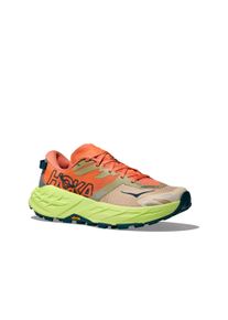 Trailrunningschuh Hoka One One "Speedgoat 7", Damen, Gr. 37, bunt (persimmon, neon yuzu), Synthetik, Textil, Schuhe Trailrunningschuh, Trailrunningschuh, atmungsaktives Obermaterial, normale D&auml;mpfung