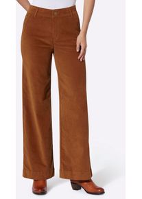 Samthose Heine, Damen, Gr. 50, Normalgr&ouml;&szlig;en, cognac, 98% Baumwolle, 2% Elasthan, unifarben, Hosen Samthose