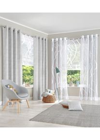 Raffrollo OTTO HOME "Cellino" Gr. 3, wei&szlig;, B:80cm H:140cm, Jacquard, Obermaterial: 100% Polyester, Raffrollos, Raffrollo, Transparent, klassische Netzoptik, Polyester