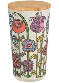 Vorratsdose Wenko "Modell FLowers", rosa, H:18,5cm L:10,5cm, Kunststoff, Lebensmittelaufbewahrungsbeh&auml;lter, Vorratsdose, Deckel mit Silikonring zur luftdichten Aufbewahrung von Vorr&auml;ten