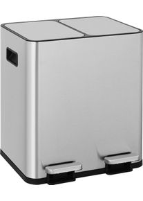 M&uuml;lleimer OTTO HOME "Garrin, Soft Close, m. 2 F&auml;chern, Fassungsverm&ouml;gen 2x15 L bzw. 2x30 L", silber (stainless steel matt), B:42,1cm H:48,4cm T:38,1cm, Edelstahl, M&uuml;lleimer, M&uuml;lleimer, M&uuml;lltrennsystem mit 2 separaten Innenbeh&auml;ltern und Fu&szlig;trittpedalen