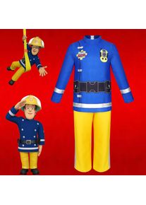 Halloween FiremanSam Children's Performance Costume Stage Performance Sam Firefighter Outfit Three-acetate Fiber 100%