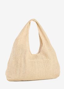 Borsa shopper effetto paglia, Beige, Taglia Onesize, bonprix