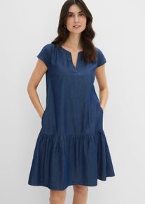 Abito tunica in jeans di cotone, Blu, Taglia 48, bonprix