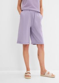 Bermuda in felpa di puro cotone, viola, Taglia 50/52 (L), bonprix
