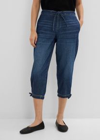 Jeans barrel cropped vita media, Blu, Taglia 52, bonprix