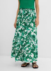 Gonna lunga in misto viscosa fluido, Verde, Taglia 44, bonprix