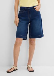 Bermuda in jeans con cotone biologico vita media, Blu, Taglia 50, bonprix