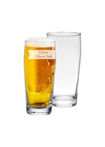 Bierglas Van Well "Willi Becher geeicht 0,3 l 120er Set transparent", bunt (transparent), B:7cm H:15cm &Oslash;:7cm, Glas, Trinkgef&auml;&szlig;e, Bierglas, Sp&uuml;lmaschinengeeignet