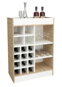 K&uuml;chenregal Vcm "K&uuml;chenschrank Kommode Flaschen Weinregal Esilo", braun (wei&szlig;, sonoma, eiche), B:70cm T:38cm, Regale, K&uuml;chenregal
