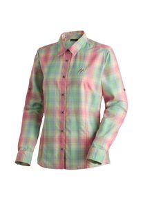 Funktionsbluse Maier Sports "Nanni", Damen, Gr. 42, canary, 85% Polyester, 15% Viskose, Blusen Funktionsbluse, Damen Bluse, leichte Langarmbluse, Blusen-Shirt, Karobluse, Reg Fit