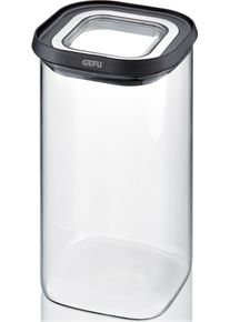 Vorratsdose Gefu "PANTRY", schwarz (schwarz, transparent), B:11cm H:20cm L:11cm, Borosilikatglas, Kunststoff, Lebensmittelaufbewahrungsbeh&auml;lter, Vorratsdose, edel, elegant und praktisch