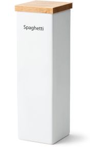 Vorratsdose CONTINENTA, wei&szlig;, B:10cm H:34cm L:10cm, Keramik, Lebensmittelaufbewahrungsbeh&auml;lter, Vorratsdose, mit Holzdeckel, luftdichter Verschluss