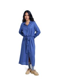 Hemdblusenkleid Roxy "Island Escape Solid", Damen, Gr. XS, US-Gr&ouml;&szlig;en, vintage indigo, Obermaterial: 100% Viskose., Kleider Hemdblusenkleid