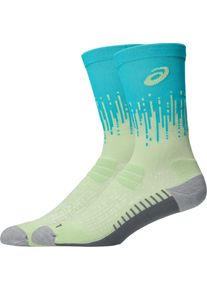 Laufsocken asics "PERFORMANCE RUN SOCK CREW", Damen, Gr. XL (47/49), illuminate gelb, energy aqua, Obermaterial: 88% Polyamid, 9% Polypropylen, 3% Elasthan, Socken Laufsocken, mit D&auml;mpfung, mit Mesh-Knit-Gewebe