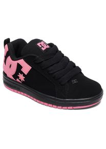 Sneaker DC Shoes "Court Graffik", M&auml;dchen, Gr. 3(34), schwarz, pink, Obermaterial: Leder / Futter: Textil / Au&szlig;ensohle: Gummi., Schuhe Sneaker