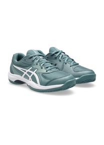 Tennisschuh asics "GEL-GAME 10 GS CLAY", Jungen, Gr. 40, foggy teal, wei&szlig;, Synthetik, Schuhe Tennisschuh, Sandplatzschuhe f&uuml;r Aschepl&auml;tze