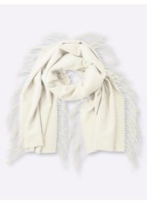 Modeschal Heine, Damen, wei&szlig; (ecru), Polyester, Modet&uuml;cher Modeschal