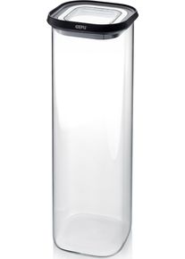 Vorratsdose Gefu "PANTRY", schwarz (schwarz, transparent), B:11cm H:32,5cm L:11cm, Borosilikatglas, Kunststoff, Lebensmittelaufbewahrungsbeh&auml;lter, Vorratsdose, edel, elegant und praktisch