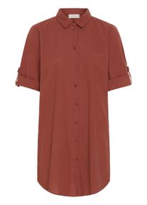 Blusenkleid Kaffe "Hemd KApauline", Damen, Gr. 38, N-Gr, braun (henna), Obermaterial: 100% Baumwolle CO., Blusen Blusenkleid